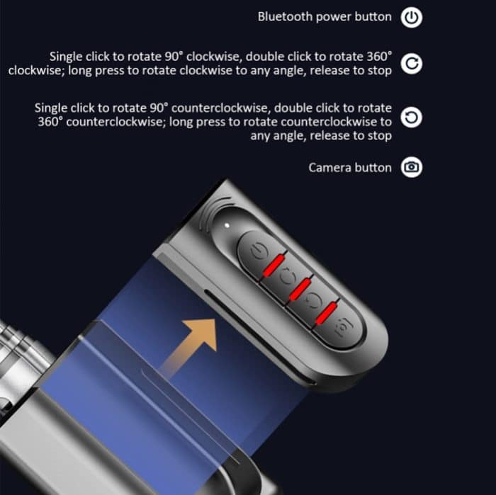 XYK-19017 Smart Anti-Shake Single Axis Stabilizer Einziehbarer Handy-Selfie-Stick Video-Live-Stativ mit Bluetooth-Fernbedienung – Bild 5