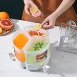 Rotierender Kaltkessel mit drei Gittern und großen Fächern. Obstteekanne mit Wasserhahn kann in den Kühlschrank gestellt werden, 5.2L Three-Grid Rotating Cold Kettle – Bild 2