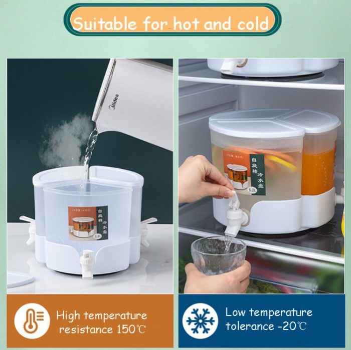 Rotierender Kaltkessel mit drei Gittern und großen Fächern. Obstteekanne mit Wasserhahn kann in den Kühlschrank gestellt werden, 5.2L Three-Grid Rotating Cold Kettle – Bild 7