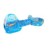 3 in 1 ZP01 Kinder Zelt Spielhaus Tunnel faltbares Schießen Ozean Ball Pool Spielzeug, Blue Sea, Deep Sea