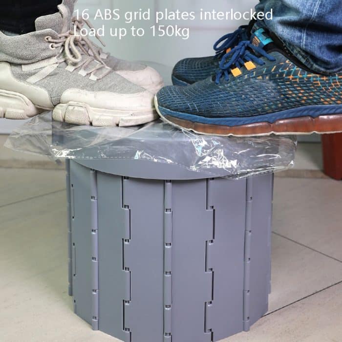 Klappbare Toilette, Reise-Auto-Toilette mit Abdeckung, tragbare Notfall-Camping-Toilette für den Innenbereich, Folding Toilet(Black), Folding Toilet(Grey) – Bild 4