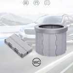 Klappbare Toilette, Reise-Auto-Toilette mit Abdeckung, tragbare Notfall-Camping-Toilette für den Innenbereich, Folding Toilet(Black), Folding Toilet(Grey) – Bild 6