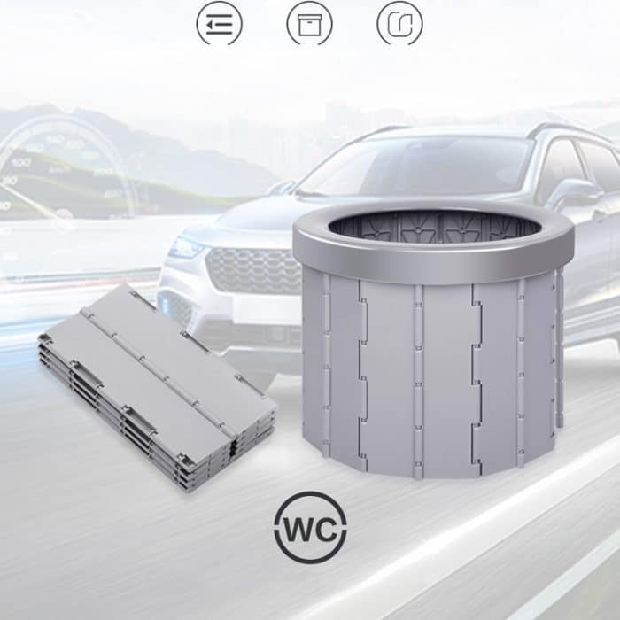 Klappbare Toilette, Reise-Auto-Toilette mit Abdeckung, tragbare Notfall-Camping-Toilette für den Innenbereich, Folding Toilet(Black), Folding Toilet(Grey) – Bild 6