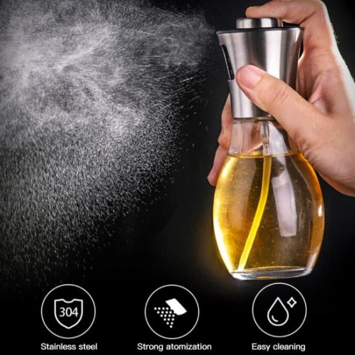 Edelstahl-Glasflasche, Grill, Kochen, Gewürzöl, Topfsprüher, Öl-Einspritzkessel, Öl-Sprühflasche, Oil Spray Bottle – Bild 3