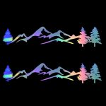 2 Stück D-791 Bergwald-Autoaufkleber, SUV-Geländewagen-Körperaufkleber, Heckscheiben-Autoaufkleber