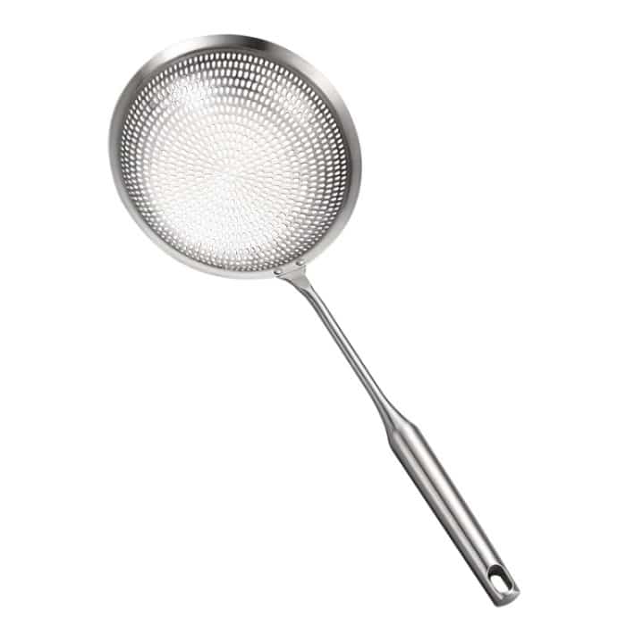 304 Edelstahl Sieb Knödel Nudeln Abtropfsieb Haushaltsschaufel Netzsieb, 14cm, 16cm, 18cm – Bild 1