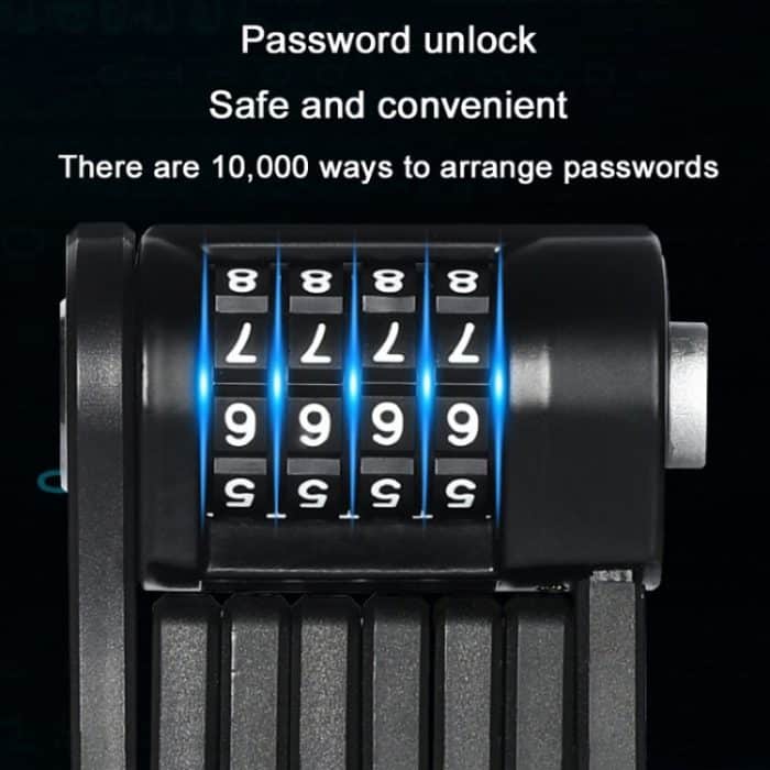 WEST BIKING Fahrrad-Klappcode-Schloss, Diebstahlschutz-Kettenschloss, WEST BIKING Chain Lock – Bild 4