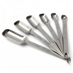 6 in 1 quadratischer Kopf Edelstahl Messlöffel Set Einfache geröstete Kaffee-Messlöffel