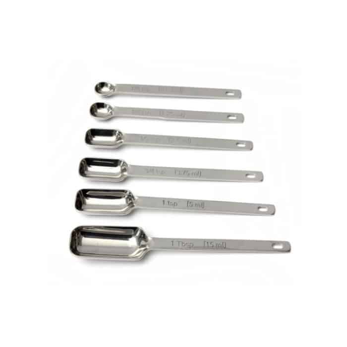 6 in 1 quadratischer Kopf Edelstahl Messlöffel Set Einfache geröstete Kaffee-Messlöffel – Bild 3