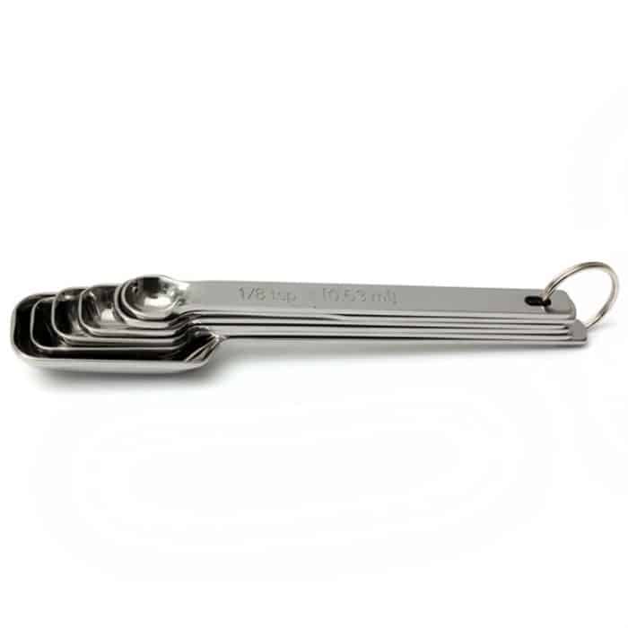 6 in 1 quadratischer Kopf Edelstahl Messlöffel Set Einfache geröstete Kaffee-Messlöffel – Bild 4