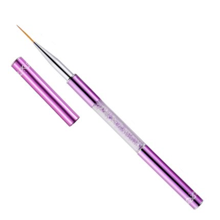2 PCS Nail Art Zeichenstift Lila Bohrstange Farbmalerei Blumenstreifen Nagelbürste mit Stiftabdeckung, 20mm, 15mm, 11mm, 9mm, 7mm, 5mm