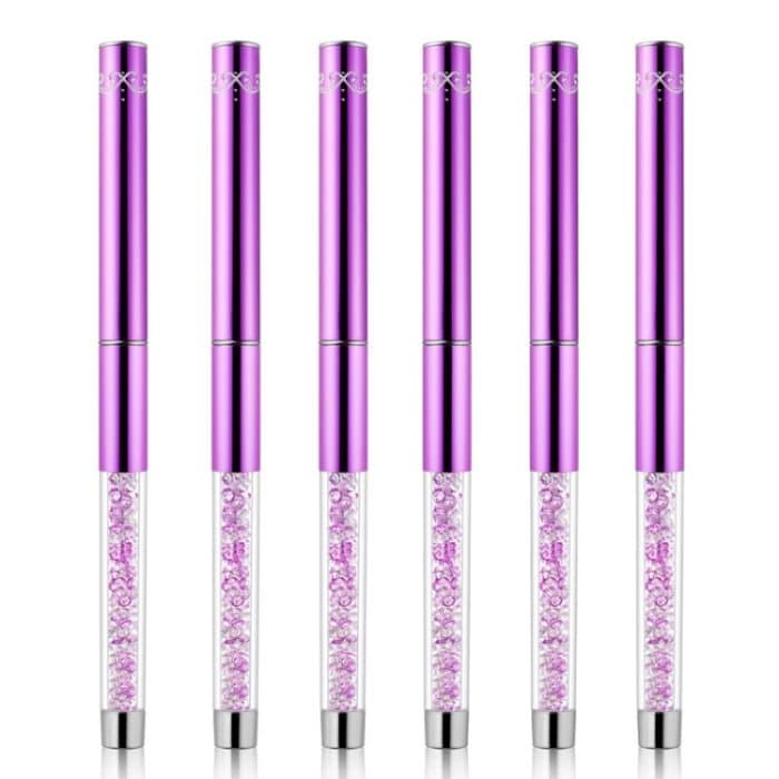 2 PCS Nail Art Zeichenstift Lila Bohrstange Farbmalerei Blumenstreifen Nagelbürste mit Stiftabdeckung, 20mm, 15mm, 11mm, 9mm, 7mm, 5mm – Bild 5