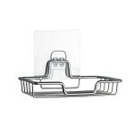 4 Stück Badezimmer-Seifenregal zur Wandmontage aus Edelstahl, Stil:, Single Layer With Sticker, Single Layer Curved With Sticker