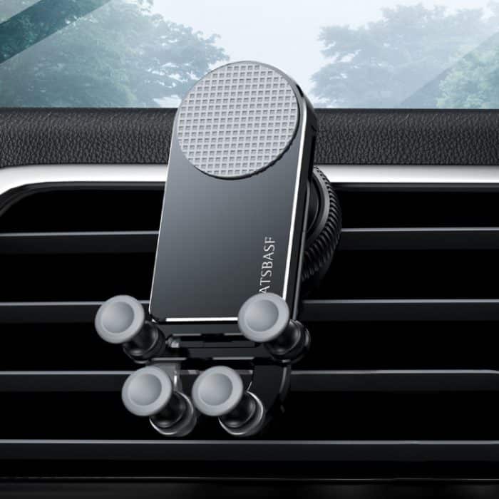 Oatsbasf Auto-Schwerkraft-Metallhalterung, skalierbare und stabile Handy-Halterung, Klappbildschirm, Handy, exklusive Auto-Halterung, Folding Screen Outlet Black, Folding Screen Outlet Silver, Folding Screen Paste Black – Bild 1