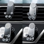 Oatsbasf Auto-Schwerkraft-Metallhalterung, skalierbare und stabile Handy-Halterung, Klappbildschirm, Handy, exklusive Auto-Halterung, Folding Screen Outlet Black, Folding Screen Outlet Silver, Folding Screen Paste Black – Bild 2