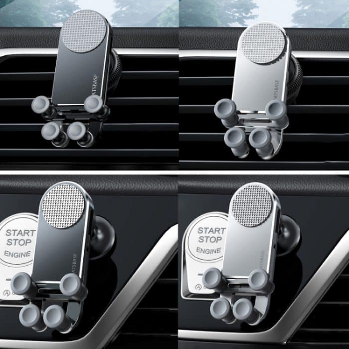 Oatsbasf Auto-Schwerkraft-Metallhalterung, skalierbare und stabile Handy-Halterung, Klappbildschirm, Handy, exklusive Auto-Halterung, Folding Screen Outlet Black, Folding Screen Outlet Silver, Folding Screen Paste Black – Bild 2