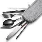 7-in-1-Besteck, Löffel, Essstäbchen und Strohhalm, tragbares Besteckset aus Edelstahl, Silver + Light Bag, Gold+ Light Bag, Rose+ Light Bag, Symphony + Light Bag, Black+ Light Bag, Silver + Deep Bag, Gold  + Deep Bag, Rose  + Deep Bag, Symphony + Deep ... – Bild 3