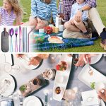 7-in-1-Besteck, Löffel, Essstäbchen und Strohhalm, tragbares Besteckset aus Edelstahl, Silver + Light Bag, Gold+ Light Bag, Rose+ Light Bag, Symphony + Light Bag, Black+ Light Bag, Silver + Deep Bag, Gold  + Deep Bag, Rose  + Deep Bag, Symphony + Deep ... – Bild 6