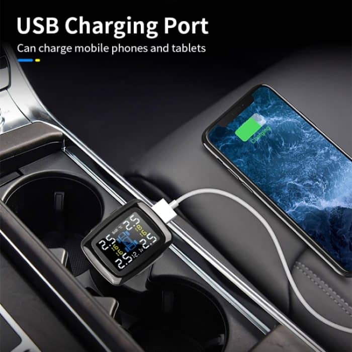 Q3 Mini Zigarettenanzünder Auto Drahtloses Reifendruckkontrollsystem TPMS Auto Temperatur Spannung Reifen, Car Temperature Voltage Tire – Bild 6