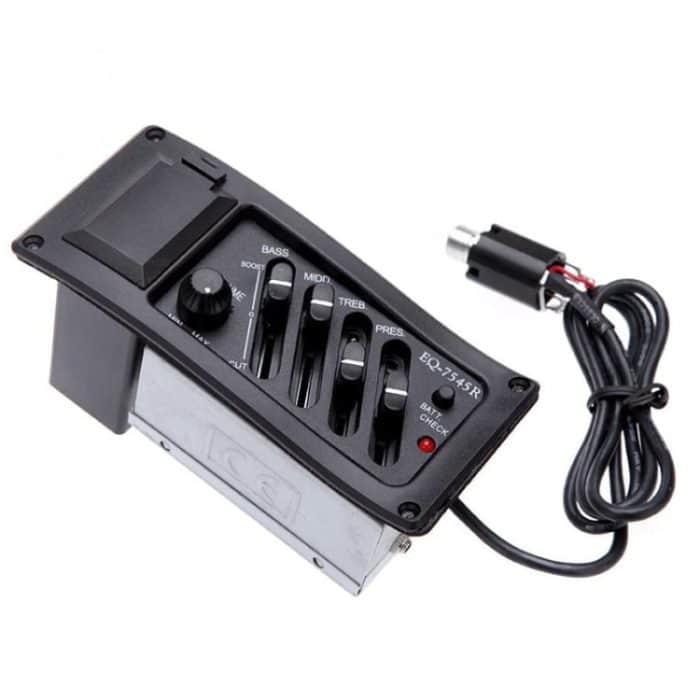 TBD0595733001A.jpg EQ-7545R Gitarre Vierband-Equalizer EQ Holzgitarre Modifizierter Tonabnehmer Instrumentenzubehör, EQ-7545R – Bild 1
