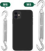 24 in 1 festes Sonnensegel-Zubehör aus Edelstahl 304, Diamant-Schnalle, Blumenkorb-Federschnalle, Spezifikation:, 24 PCS / M6 Set, 24 PCS / M8 Set, 24 PCS / M6 Set (Yellow), 24 PCS / M8 Set (Yellow) – Bild 3