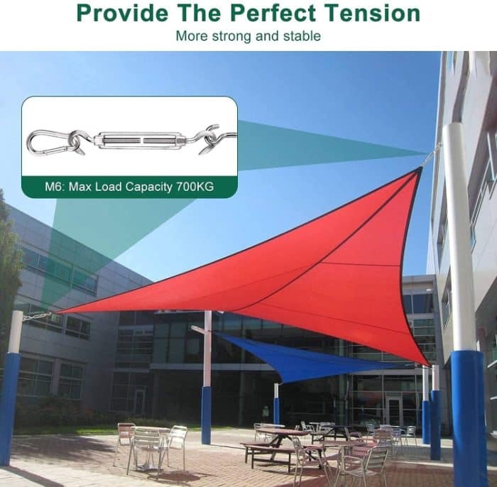 24 in 1 festes Sonnensegel-Zubehör aus Edelstahl 304, Diamant-Schnalle, Blumenkorb-Federschnalle, Spezifikation:, 24 PCS / M6 Set, 24 PCS / M8 Set, 24 PCS / M6 Set (Yellow), 24 PCS / M8 Set (Yellow) – Bild 6