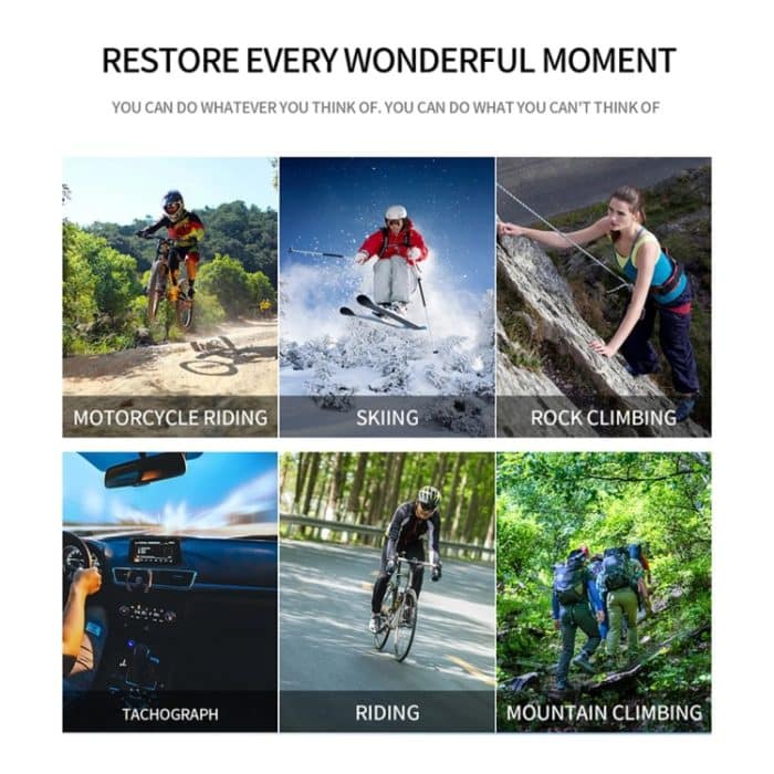 SC002-12 4K Outdoor-Sportkamera WiFi Tauchen wasserdichte Minikamera, Black – Bild 13