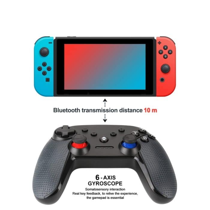 Drahtloses Bluetooth-Gamepad mit integrierten Doppelmotoren und TURBO-Funktion, geeignet für Switch Pro, MB-S804 – Bild 4