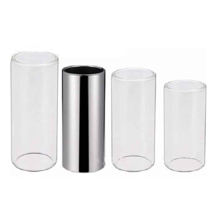 M02219 4 in 1 Plexiglas-Schiebestange + Edelstahl-Schiebestange + Celluloid-Gitarren-Fingerpickel + Kunststoffbox-Set – Bild 2