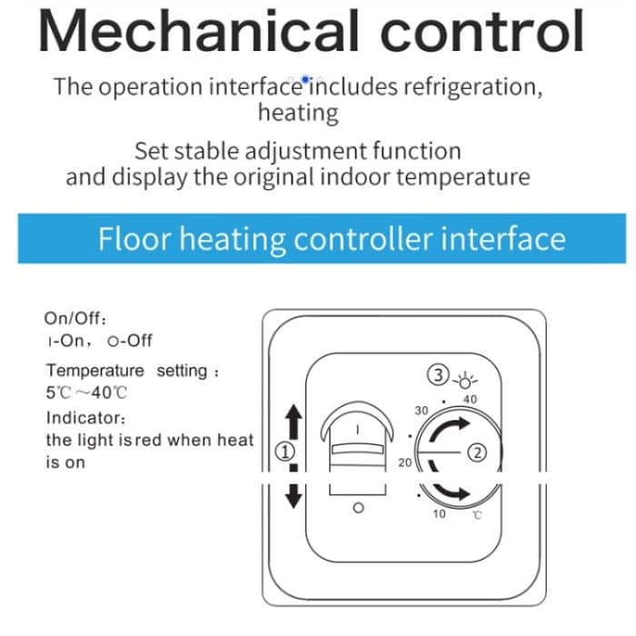 RTC70-Raum Fußbodenheizung Thermostat Mechanischer Temperaturregler – Bild 6