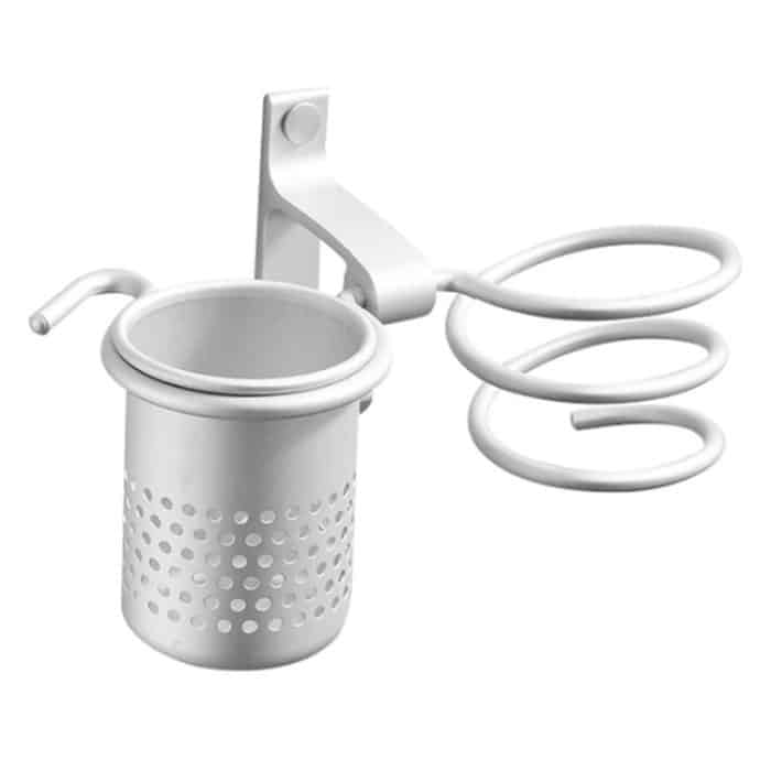 Goldener Haartrocknerhalter aus Space-Aluminium, With Barrel (Silver), With Barrel (Gold), With Double Barrel, With Toothbrush Holder – Bild 3