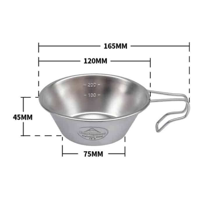 Campingmoon S220 Outdoor tragbare verdickte Edelstahlschüssel Camping Mehrzweckbesteck – Bild 3
