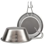Campingmoon S220 Outdoor tragbare verdickte Edelstahlschüssel Camping Mehrzweckbesteck – Bild 4