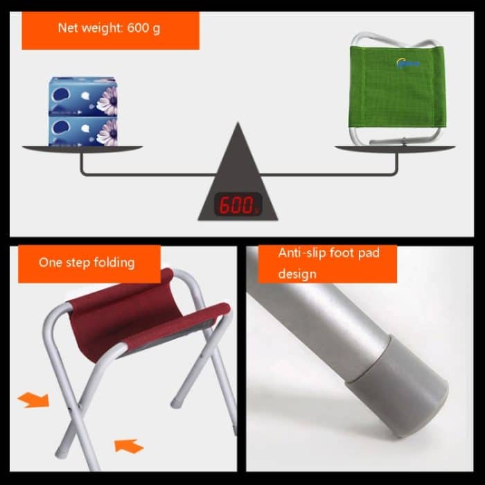 Hikers XYC-053A Outdoor tragbarer Klappstuhl Picknick gerösteter Angelhocker, Hikers XYC-053A(Green), Hikers XYC-053A(Wine Red) – Bild 4