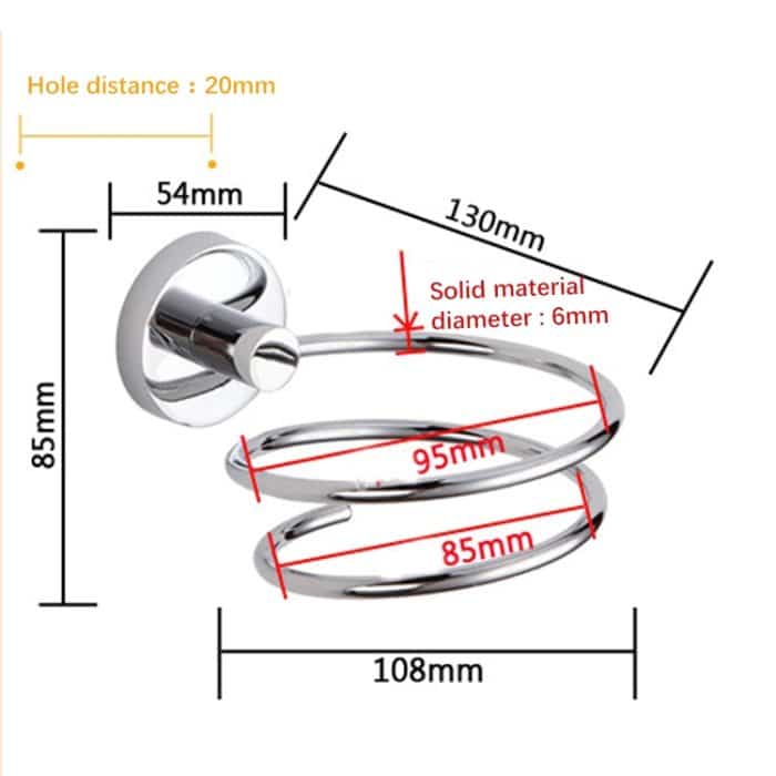 Haartrockner Halterung Badezimmer Friseur 304 Edelstahlgestell – Bild 2