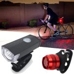 Fahrrad-Highlight-USB-aufladbare Lampe, wasserdichtes Fahrrad-Scheinwerfer-Rücklicht-Set, Single Headlight (Black), Headlight + Taillight (Black)