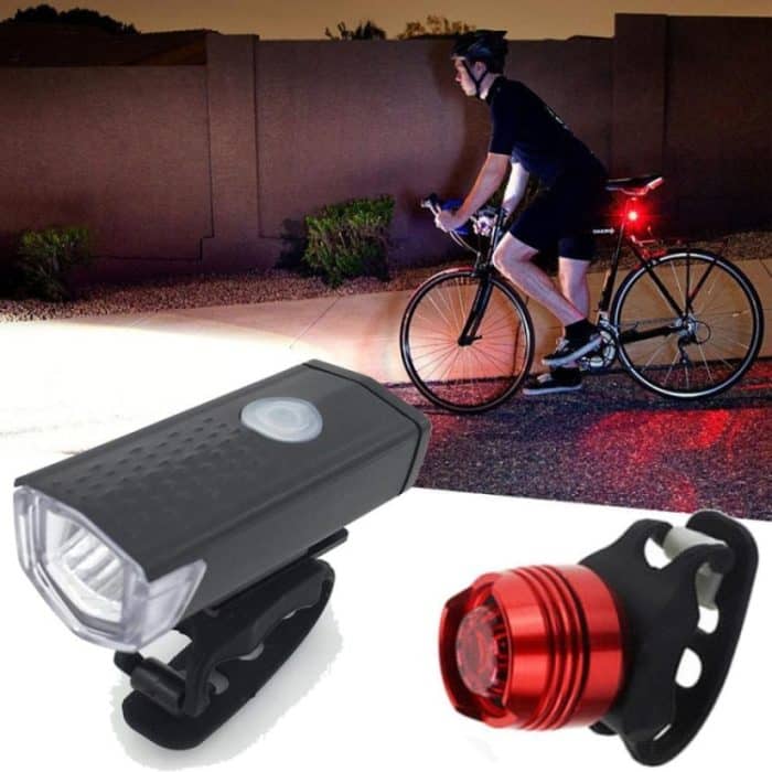 TBD059742901B.jpg Fahrrad-Highlight-USB-aufladbare Lampe, wasserdichtes Fahrrad-Scheinwerfer-Rücklicht-Set, Single Headlight (Black), Headlight + Taillight (Black) – Bild 1