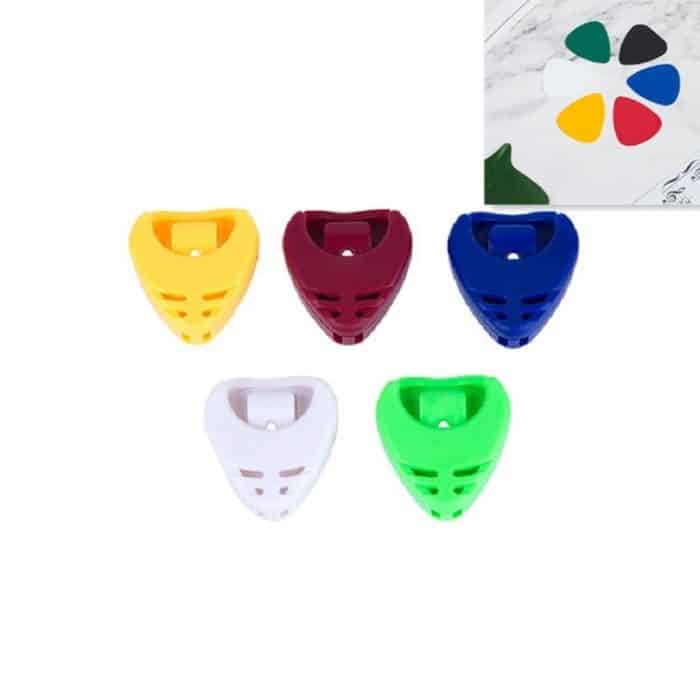 TBD059771901.jpg 100 Stück ABS-Aufbewahrungsbox für Gitarrenplektren, zufällige Farblieferung, Heart-shaped Pick Box, Large Triangular Pick Box – Bild 1