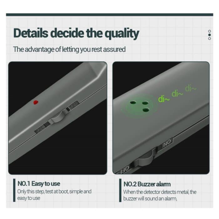 ANENG DM3004 Handmetalldetektor, hochpräzise Empfindlichkeitsstation, Flughafenerkennung, Scan-Detektor, Without  Battery – Bild 6