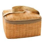 Tragbare isolierte thermische Brotdose Leinwand Imitation Rattan Lunch Bag Picknick Container – Bild 2