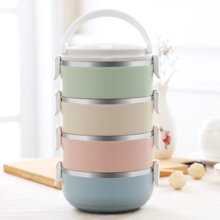Lunchbox mit Farbverlauf, Lebensmittel-Bento-Box, Edelstahlbehälter