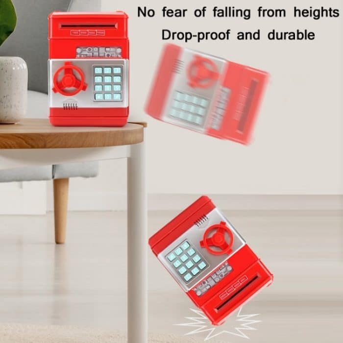 Passwort-Safe für Kinder, automatisches Spar-Geldautomaten-Spielzeug, Black Red, White Blue, White Pink, Tyrant Gold, Silver, Red, Blue White, White Red, Rose Red, Panda, Reddish Black, Green, Red&Black – Bild 4