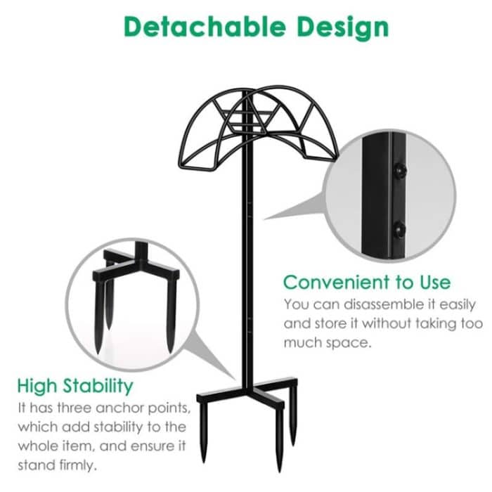 LIANFA018 Gartenschlauchhalterung, abnehmbares Metall-Wasserrohr-Schlauchregal, vertikales Gartenschlauch-Aufbewahrungsregal – Bild 3