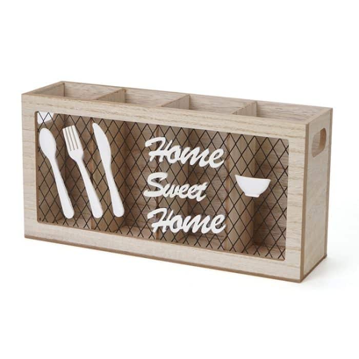 Aufbewahrungsbox für Küchengeschirr und Besteck aus Holz, Cutlery Storage Box – Bild 1