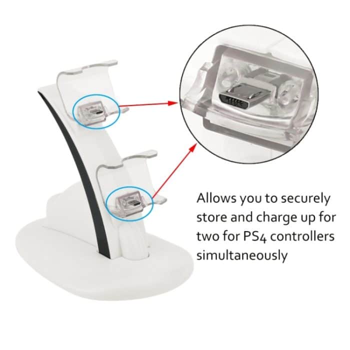 IPLAY LED Micro Dual Controller Halter Ladegerät 2 LED Micro USB-Griff Fast Charging Dock Station Stand Ladegerät für Xbox One Controller – Bild 4