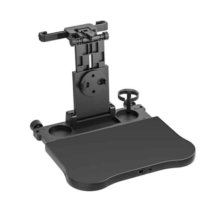 Autositzlehne, um 360 Grad drehbar, Esstischbrett, multifunktionales, zusammenklappbares Getränke-Computerregal, 360 Degree Rotating Black – Bild 1