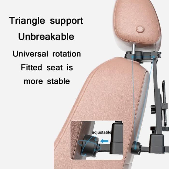 Autositzlehne, um 360 Grad drehbar, Esstischbrett, multifunktionales, zusammenklappbares Getränke-Computerregal, 360 Degree Rotating Black – Bild 3