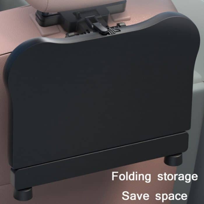 Autositzlehne, um 360 Grad drehbar, Esstischbrett, multifunktionales, zusammenklappbares Getränke-Computerregal, 360 Degree Rotating Black – Bild 4