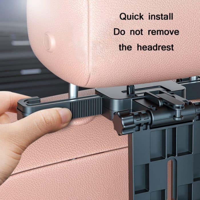 Autositzlehne, um 360 Grad drehbar, Esstischbrett, multifunktionales, zusammenklappbares Getränke-Computerregal, 360 Degree Rotating Black – Bild 5