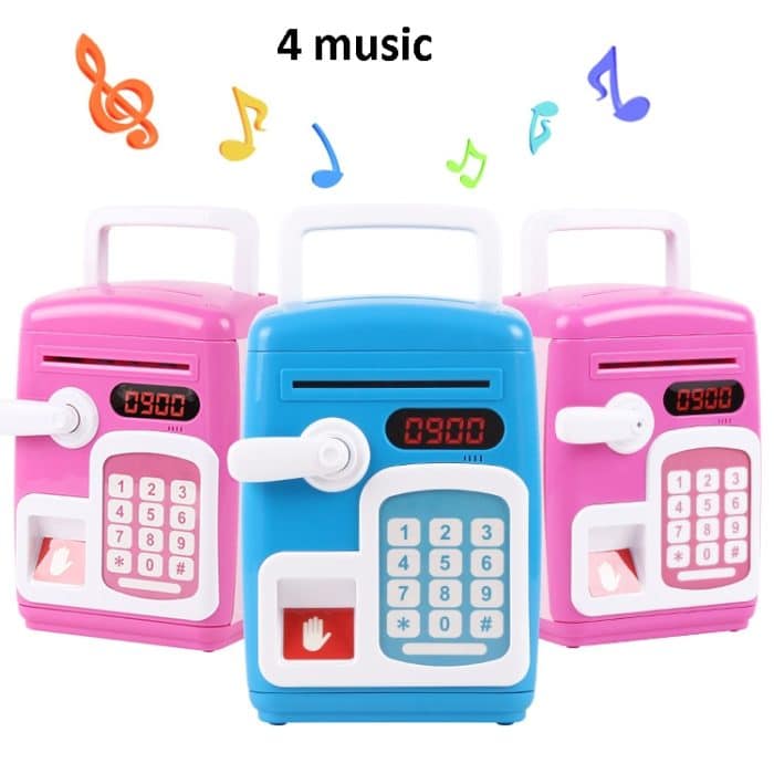 8001 Fingerabdrucksensor Entsperren Sie Geldautomaten-Sparschwein, automatisches rollendes Geld, Simulation, Passwort, sicheres Spielzeug – Bild 4